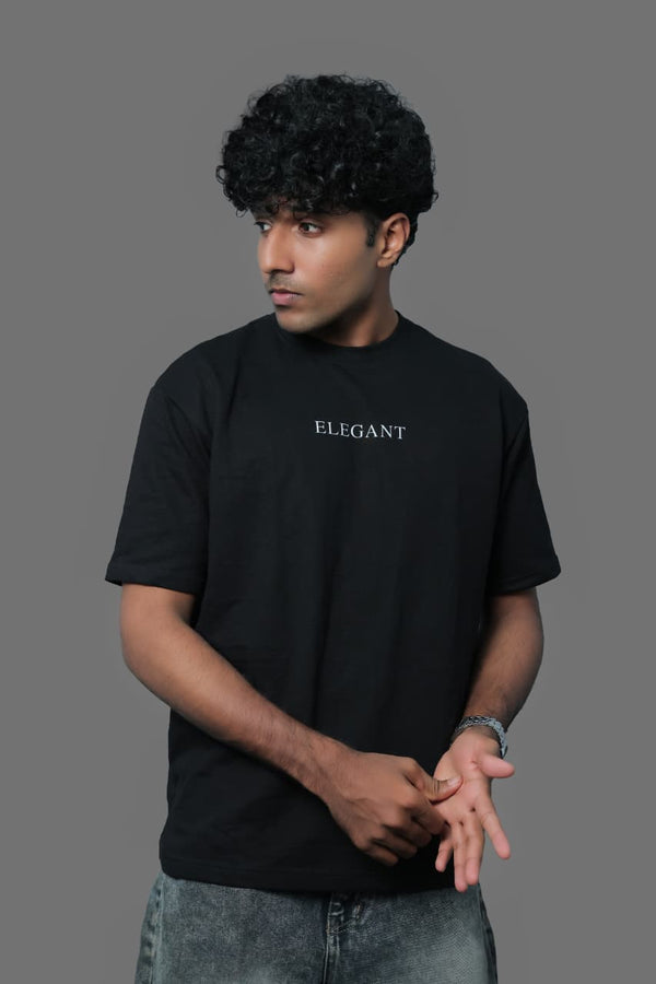 Elegant Black Oversized Cotton T-Shirt